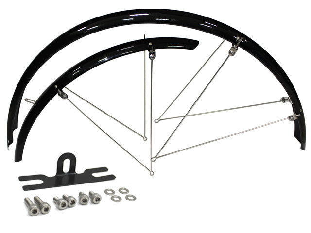Lokasuojapari 28" CAVO aisallinen kiinnikkeet musta 45mm