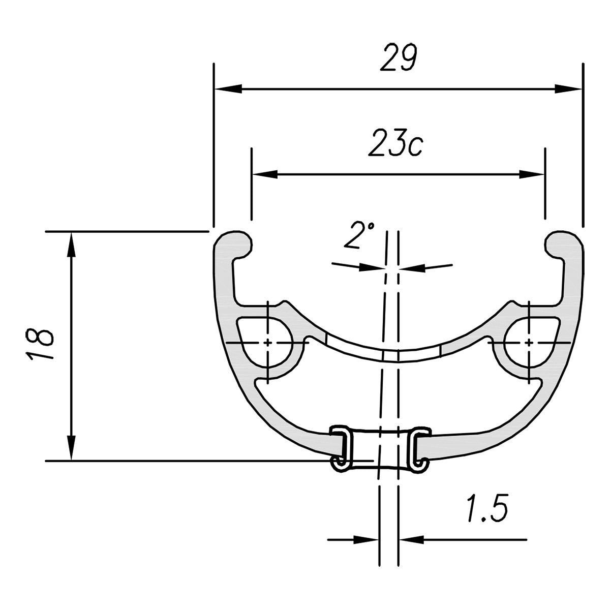 Vanne MACH 1 27.5" 23-584. KLIXX Disc. 32r. holkitettu. musta. Tubeless Ready