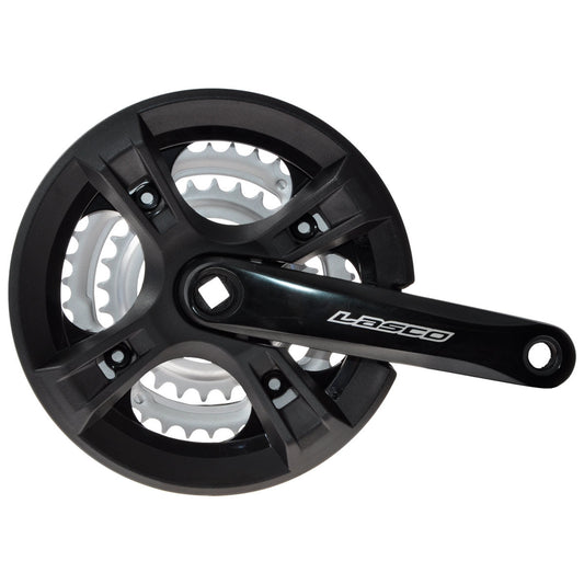 Kampipari 48/38/28, 170mm alu, nelikantti, 118mm akseli, ketjusuoja, musta