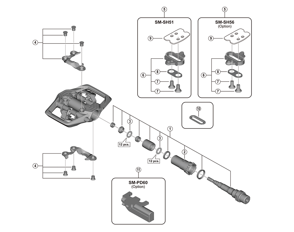 SHIMANO Poljin (SPD) PD-ME700 Kaksipuolinen Musta