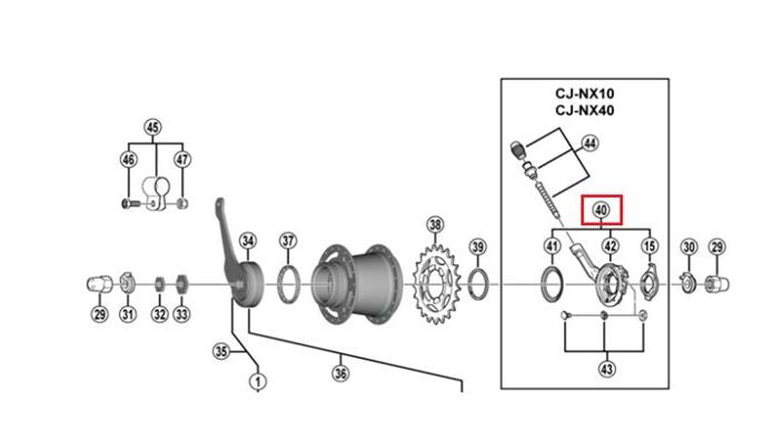 SHIMANO CJ-NX10 Vaijerikasettiyksikkö