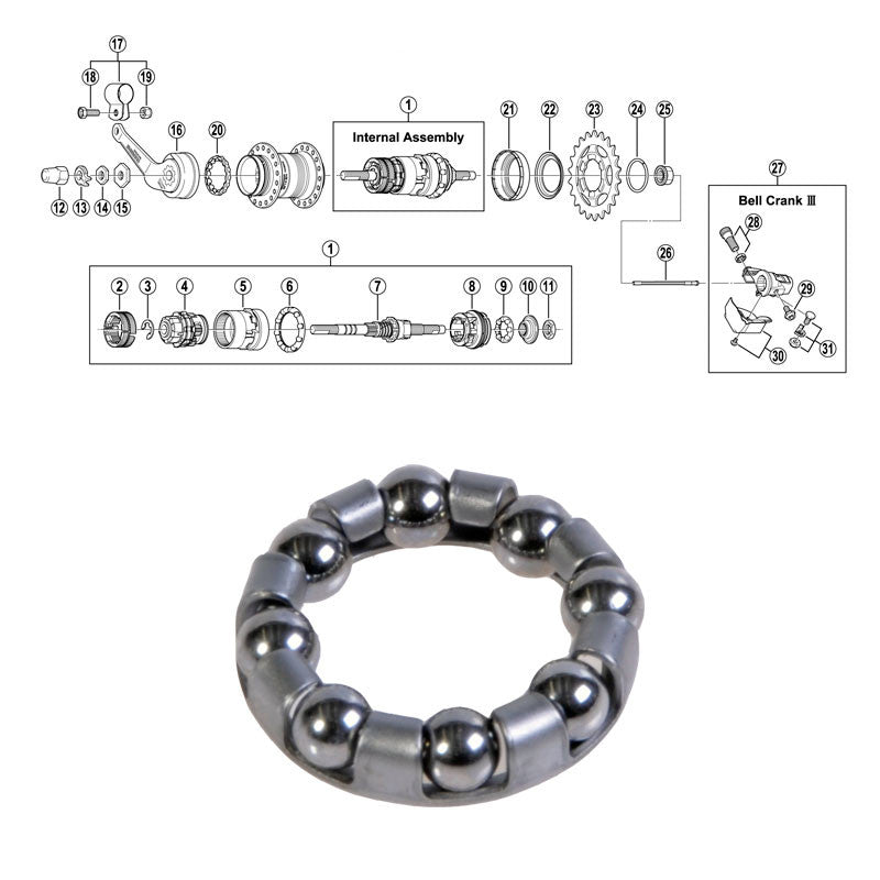 SHIMANO 3-v (SG-3C40), kuulakehä