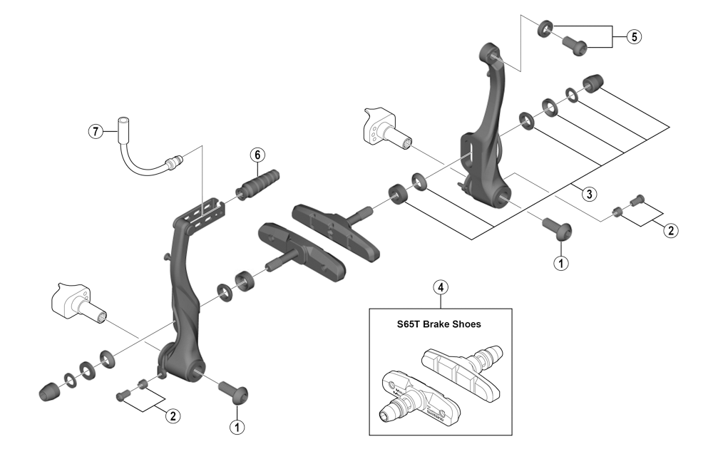 SHIMANO V-BRAKE BR-T4000-SET Etupuoli Musta
