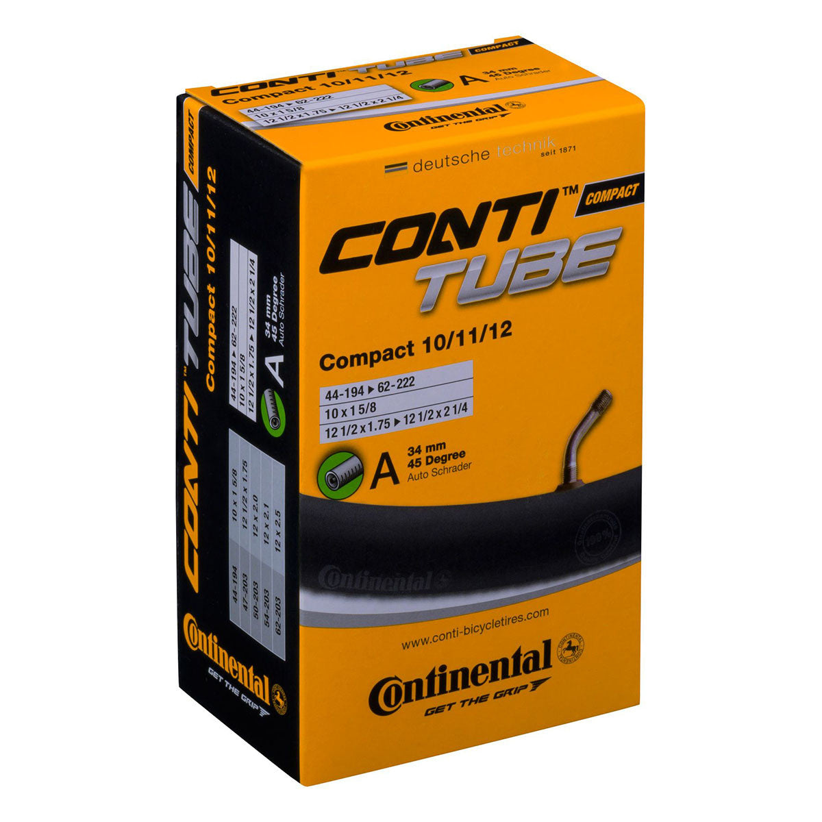 Sisärengas 10-12" CONTINENTAL 44/62-194/222. autonventtiili 34 (45°)