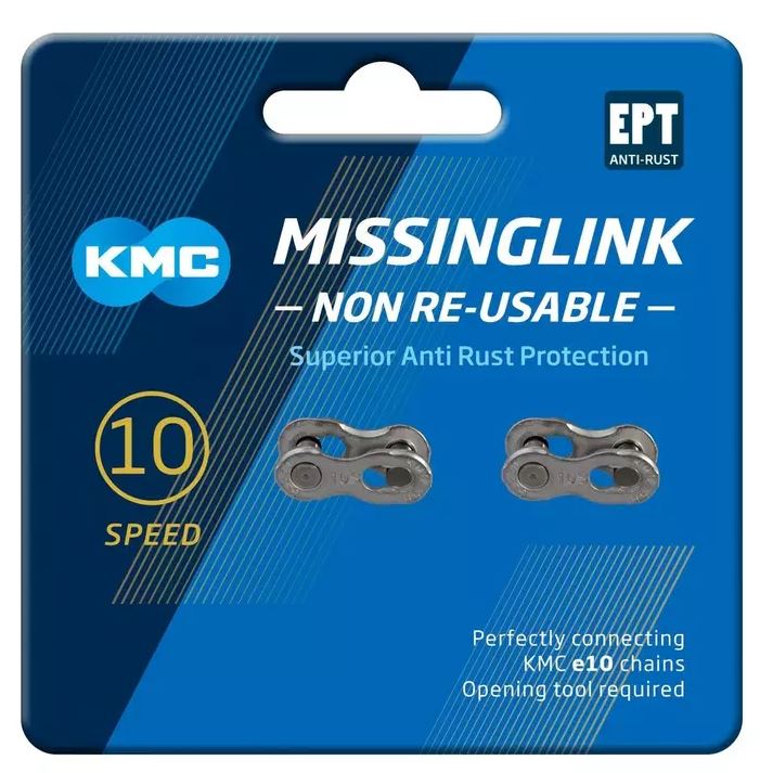 Ketjulukko KMC MissingLink 10NR EPT Silver ShimanoCampag. Sram 2 kpl/pkt