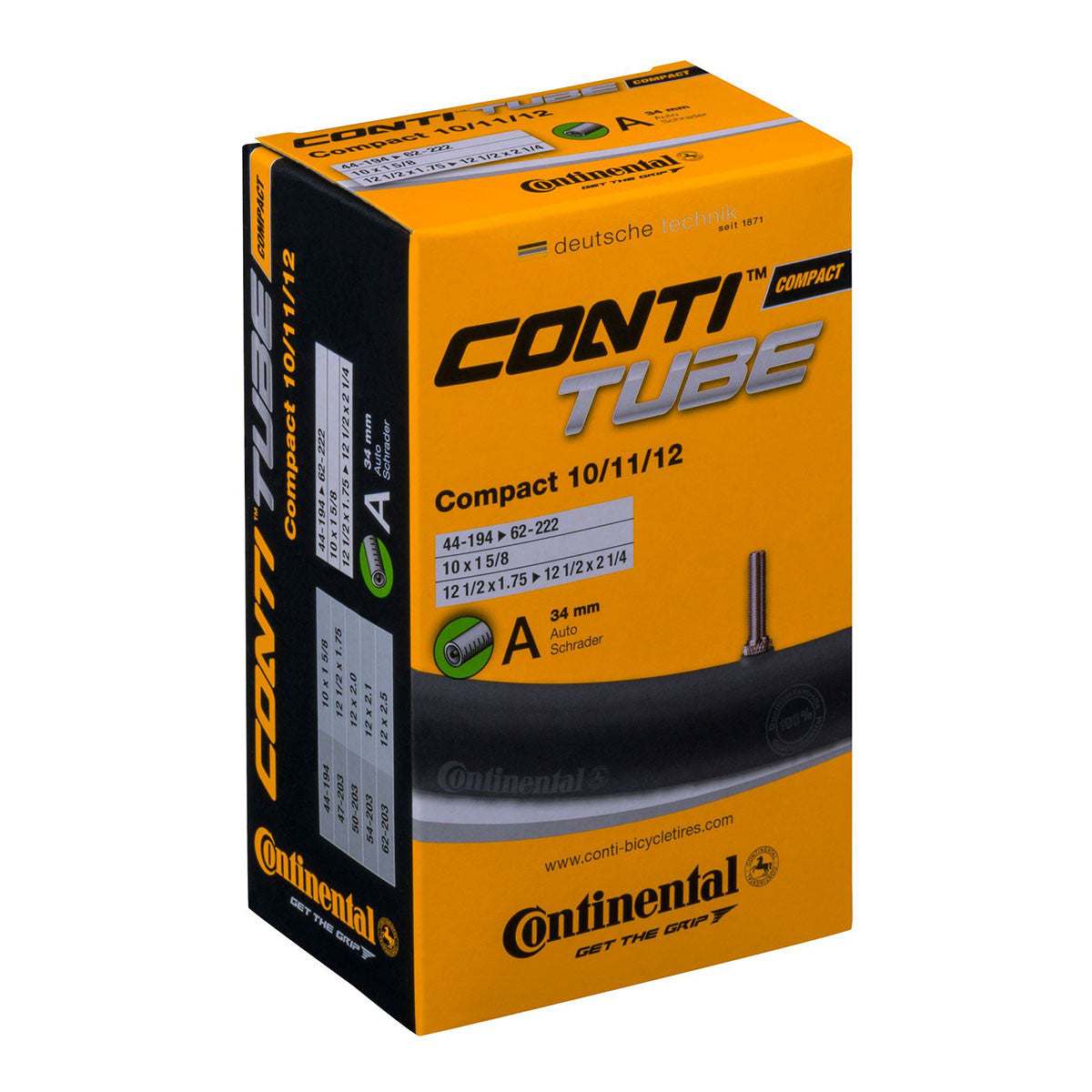 Sisärengas 10-12" CONTINENTAL 44/62-194/222, autonventtiili 34