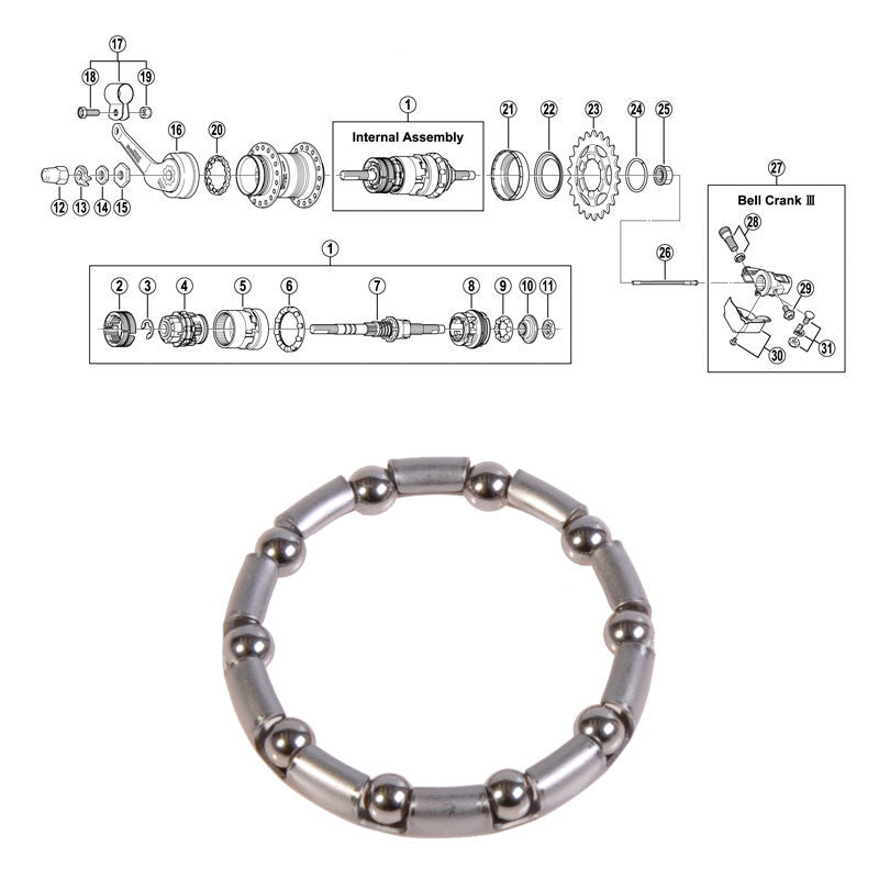 SHIMANO 3-v (SG-3C40), kuulakehä