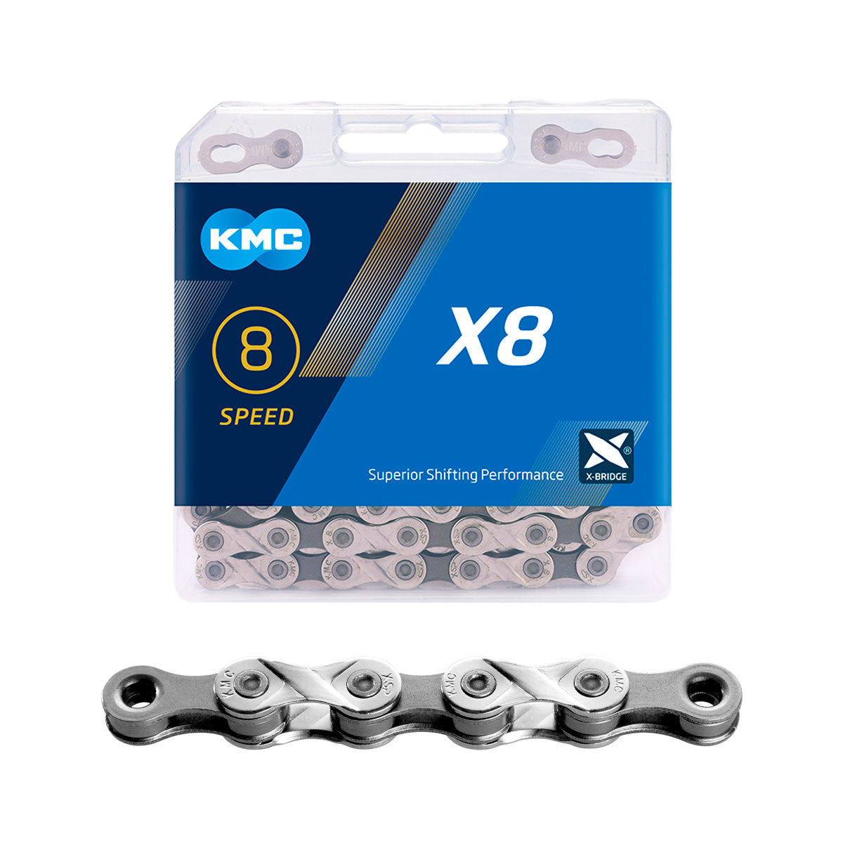 Ketju 6/7/8-v KMC X8 Silver/Grey", 114L//