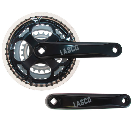 Kampipari LASCO 42/34/24, 170mm alu, nelikantti, 118mm akseli, ketjusuoja, musta