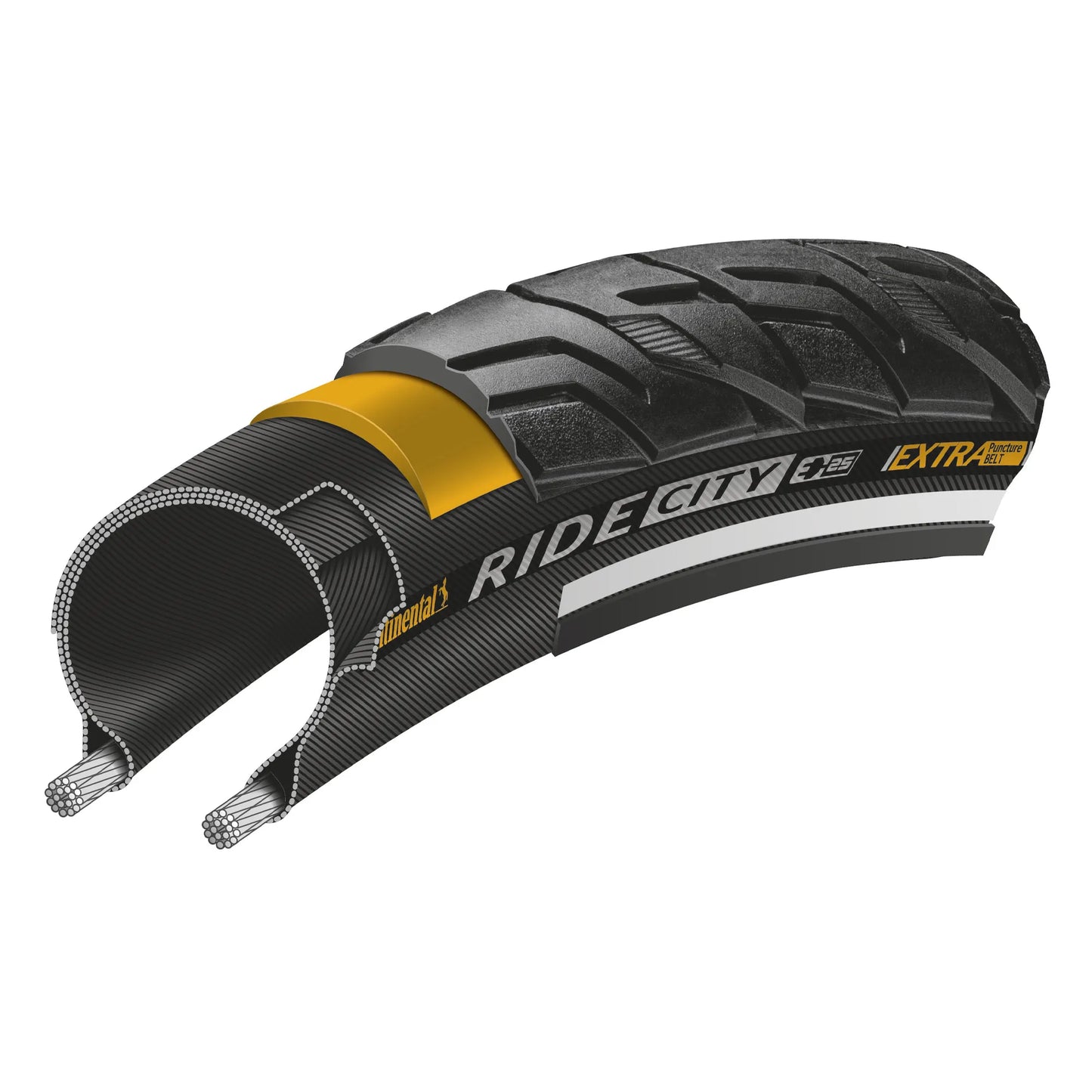 Ulkorengas 28" CONTINENTAL Ride City Reflex musta