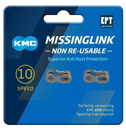 Ketjulukko KMC MissingLink 10NR EPT Silver ShimanoCampag. Sram 2 kpl/pkt