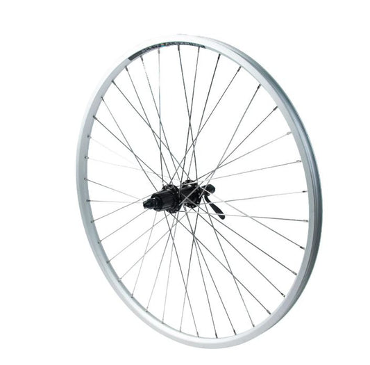 Takapyörä 28" 18-622 SHIMANO RM30 7v pikalinkku. Alex DM18. 2-pohja. alumiini